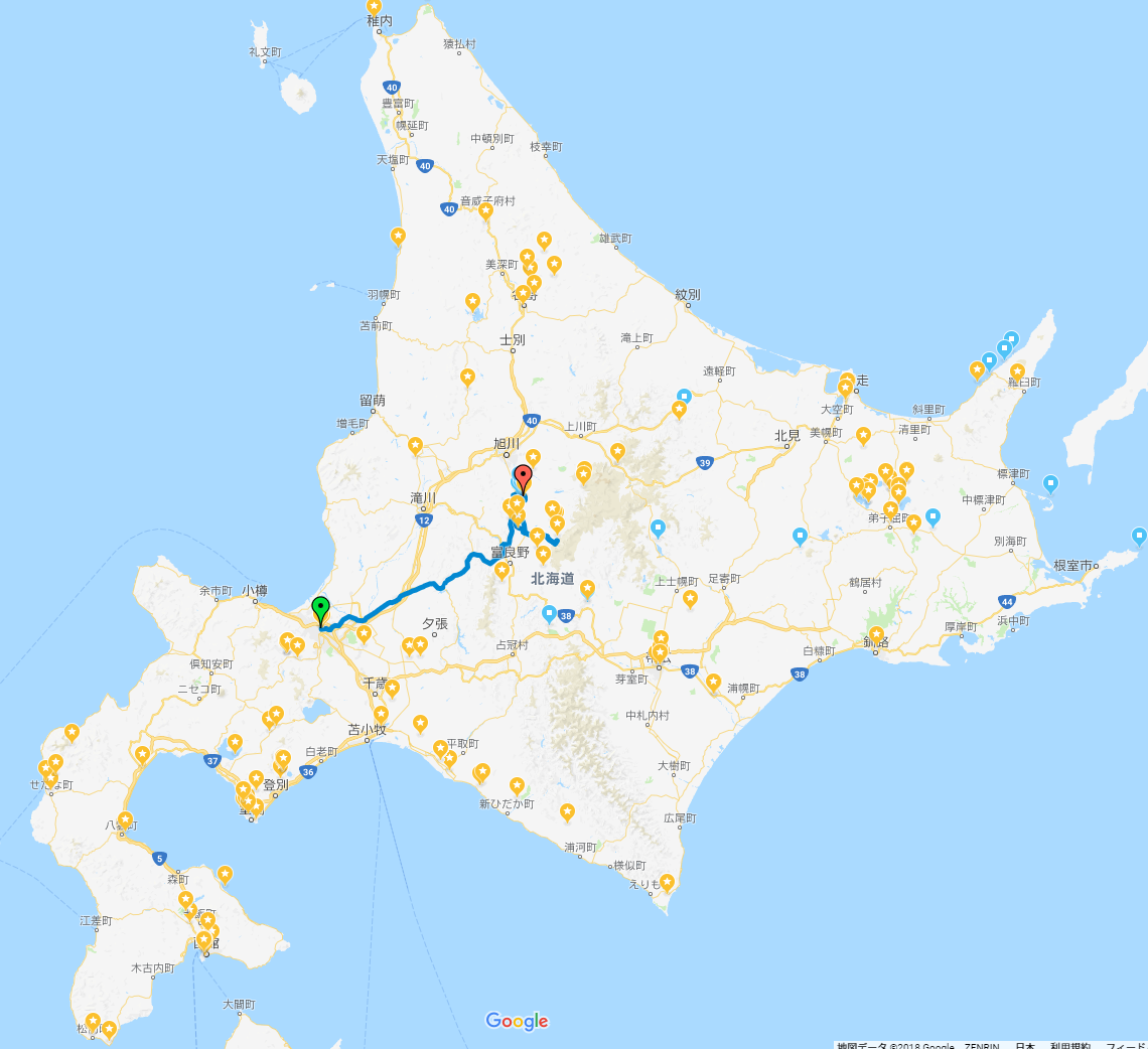 GPS記録20180428_北海道旅行（道北・道東・道南）車中泊の旅